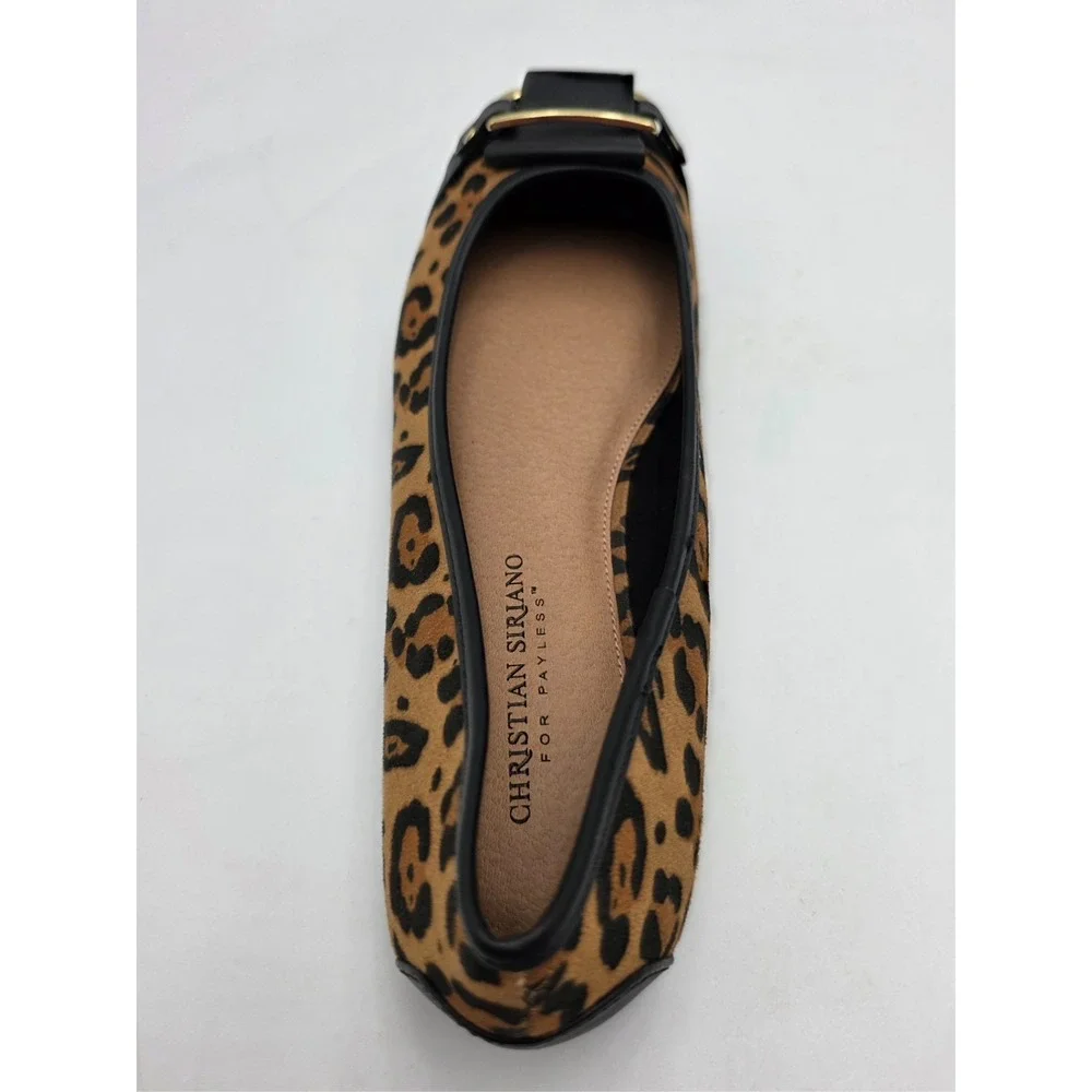 Christian Siriano for Payless Size 8 Ballet Slipper Flats Leopard Print W Buckle